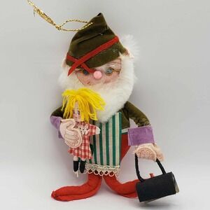 Vintage Kurt S Adler 1977 Christmas Workshop Elf Wood Ornament Hand Crafted